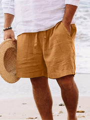 Men's Solid Drawstring Shorts Comfy for Summer