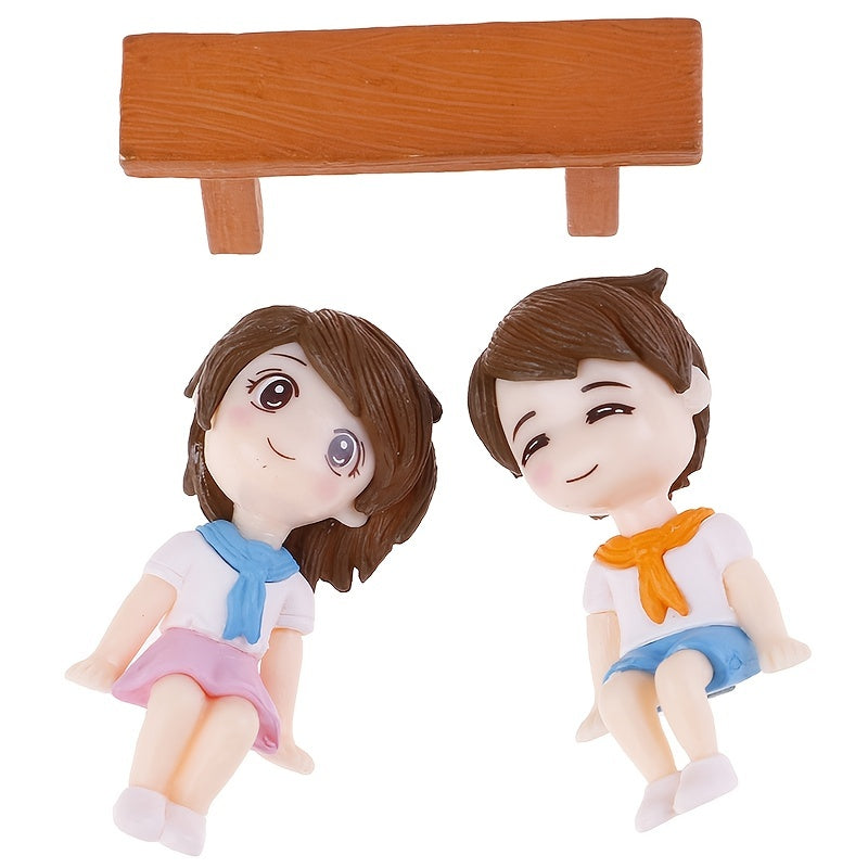 3pcs Couple Garden Decor Set for Micro Landscaping