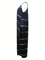 Cami Maxi Dress With Pockets Women's Plus Stretch V Neck Long Dress