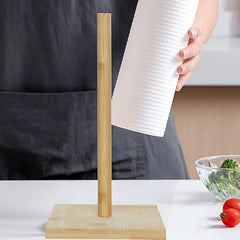 Bamboo Kitchen Paper Towel Holder Lazy Rag Storage Shelf