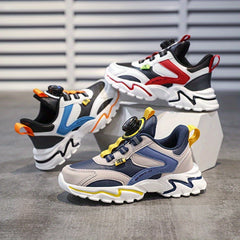 Boy's Chunky Shoes with Rotating Buckle and Soft Sole