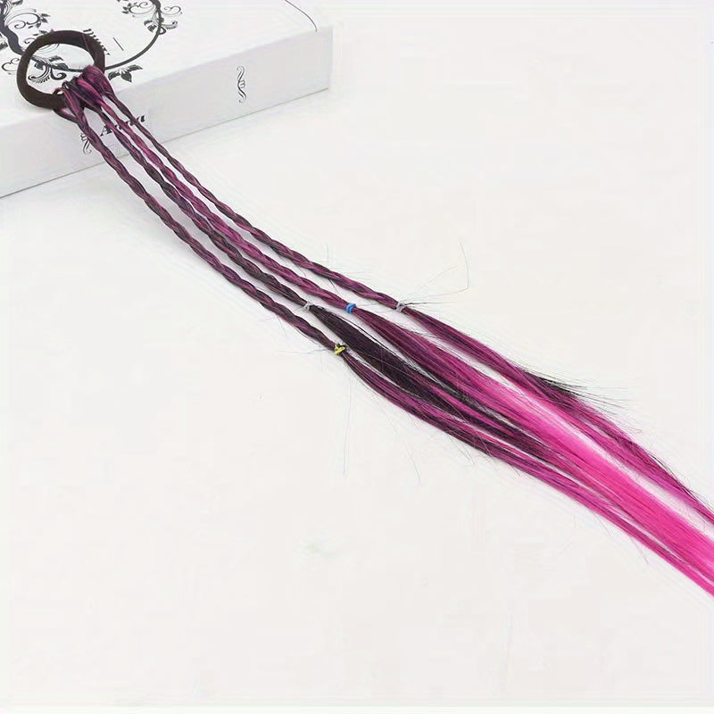 Girls Y2K Gradient Braided Wig Hair Ties for Party Performance