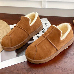 Women's Winter Snow Boots Low Round Toe Fluffy Shoes