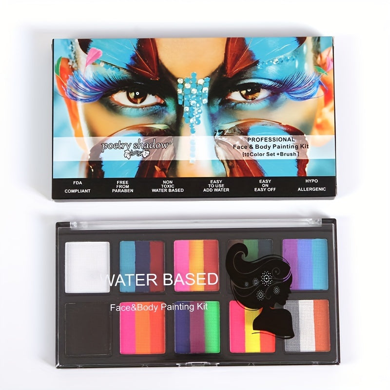 Halloween Face Painting Kit Water Based for Dramatic Makeup