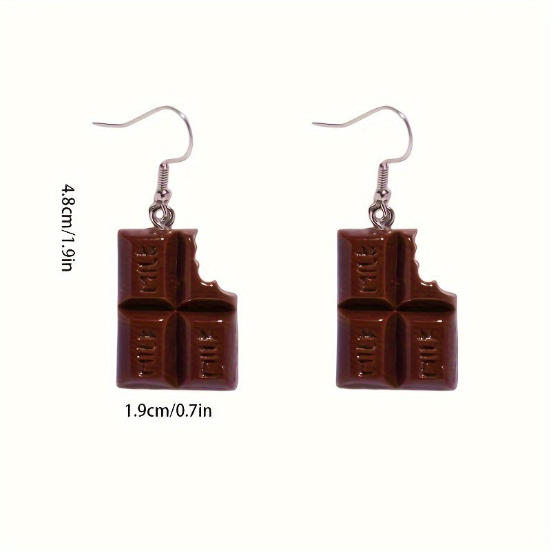 Chocolate Pendant Earrings Retro Party Jewelry for Women Mom Friends