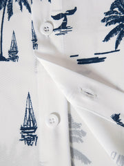 Men's Coconut Tree Hawaiian Shirt - Short Sleeve Button Up