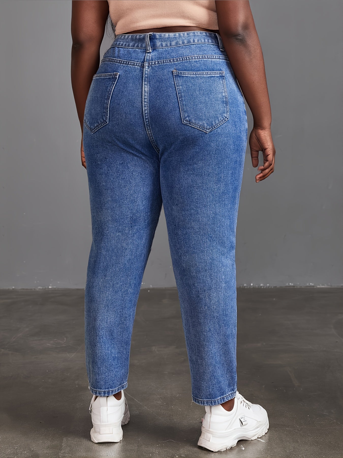High Waisted Ripped Jeans Women Casual Denim Jeans
