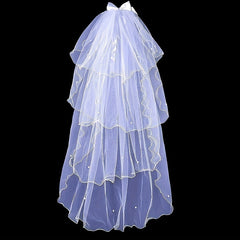 Bowknot Wedding Veil With Faux Pearl Ornament