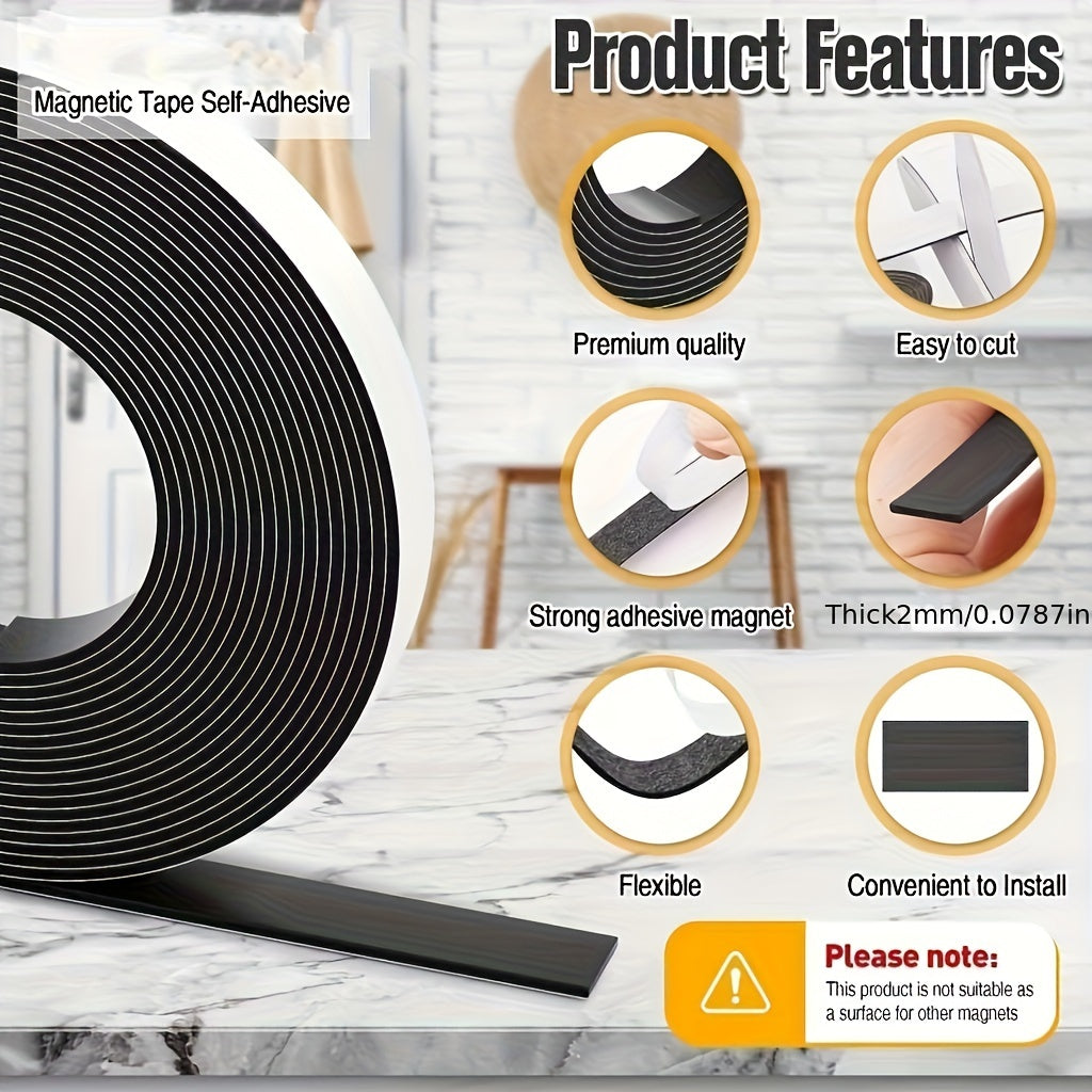 Flexible Magnetic Tape Roll Strong Adhesive Craft DIY Projects Whiteboards