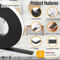 Flexible Magnetic Tape Roll Strong Adhesive Craft DIY Projects Whiteboards