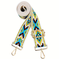 Vintage Geometric Pattern Bag Strap Replacement Wide Shoulder Bag Strap