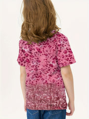 Leopard Print Short Sleeve T shirt Kids Summer Tops