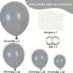 87pcs Gray Balloons Assorted Sizes for Garland Arch