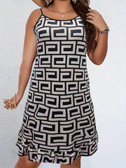 Geo Print Stretch Cami Sleep Dress
