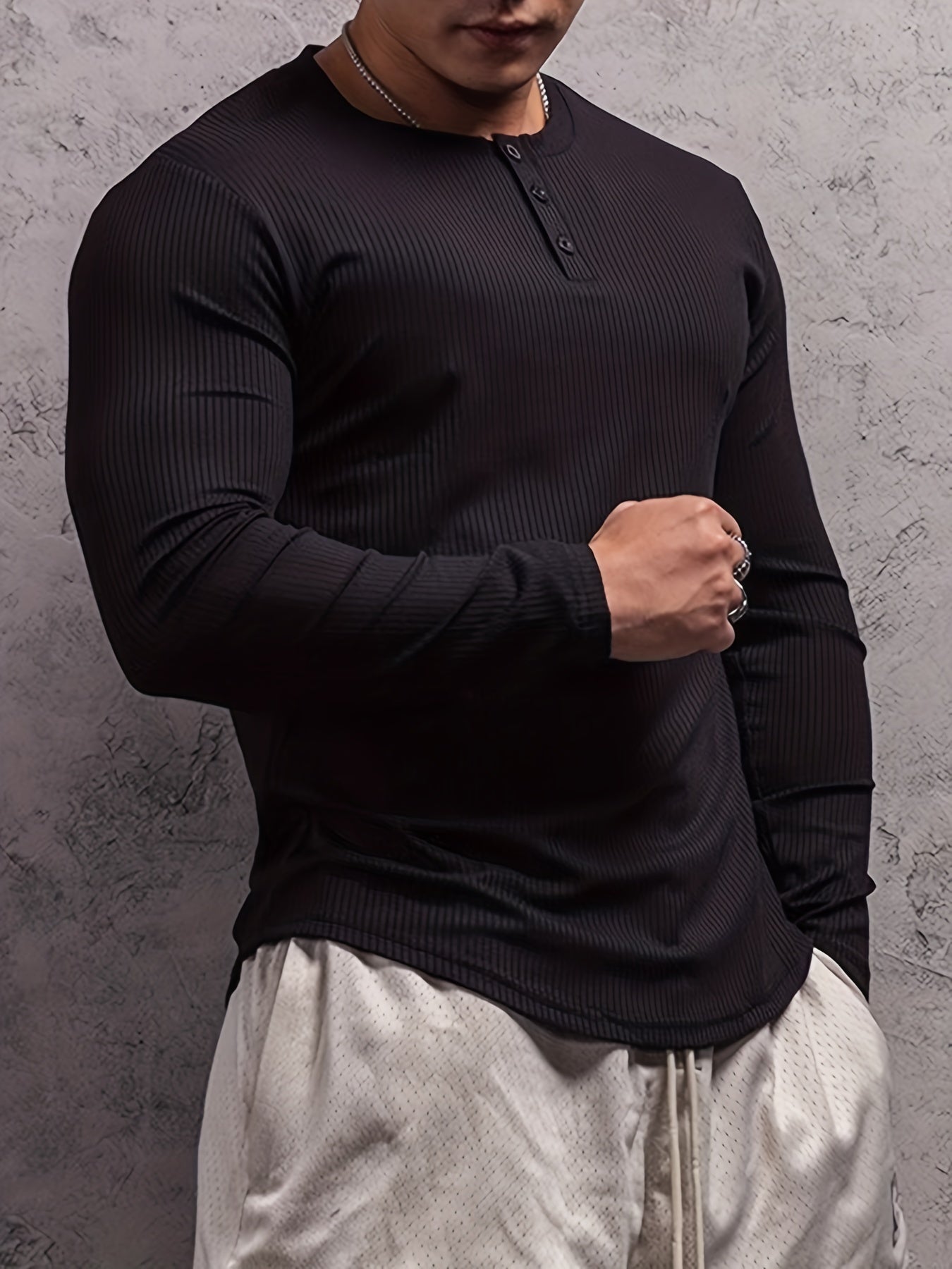 Men's Long Sleeve Workout Shirt Compression Top for Outdoor Gym Running Fitness