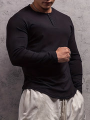 Men's Long Sleeve Workout Shirt Compression Top for Outdoor Gym Running Fitness