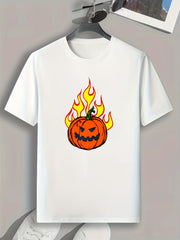 Burning Pumpkin Halloween Men's Graphic T-Shirt