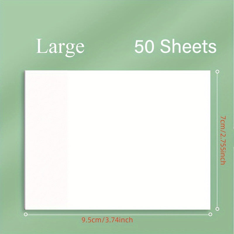 50 Sheets Transparent Sticky Notes Waterproof Self Adhesive Translucent