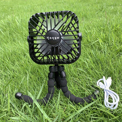 Square Fan USB Charging Portable Fan Octopus Mini Night Light Fan