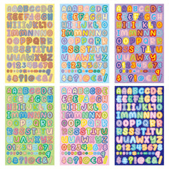 6pcs Laser Letter And Number Stickers - DIY Decoration