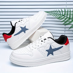 Women's Star Pattern Sneakers Lace Up Skate Shoes Lightweight