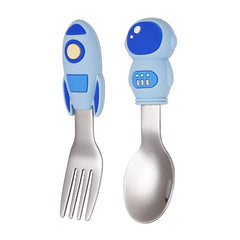 Space Themed Astronaut Rocket Fork and Spoon Set