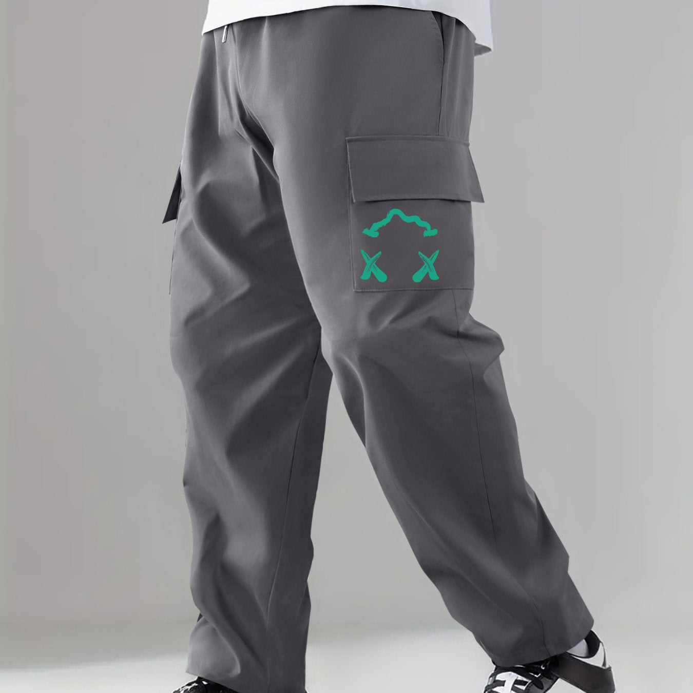Pattern Print Cargo Pants Men's Trousers