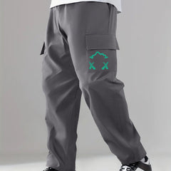 Pattern Print Cargo Pants Men's Trousers
