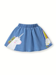 Kids Unicorn Rainbow Skirt For Party Toddler Summer Clothes
