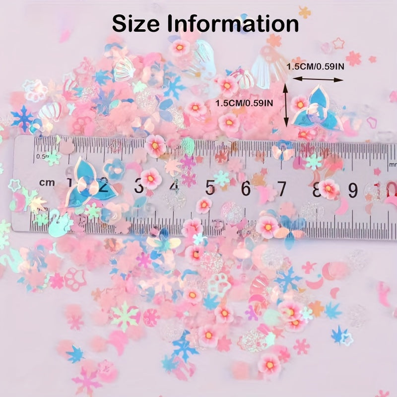 20g Luminous Soft Shell Nail Art Sequins Mixed With Pearl PVC Resin