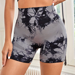 Tie Dye High Waist Yoga Shorts Seamless Activewear