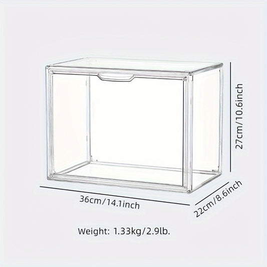 Stackable Transparent Shoe Box with Dustproof Bag for Action Figures Storage