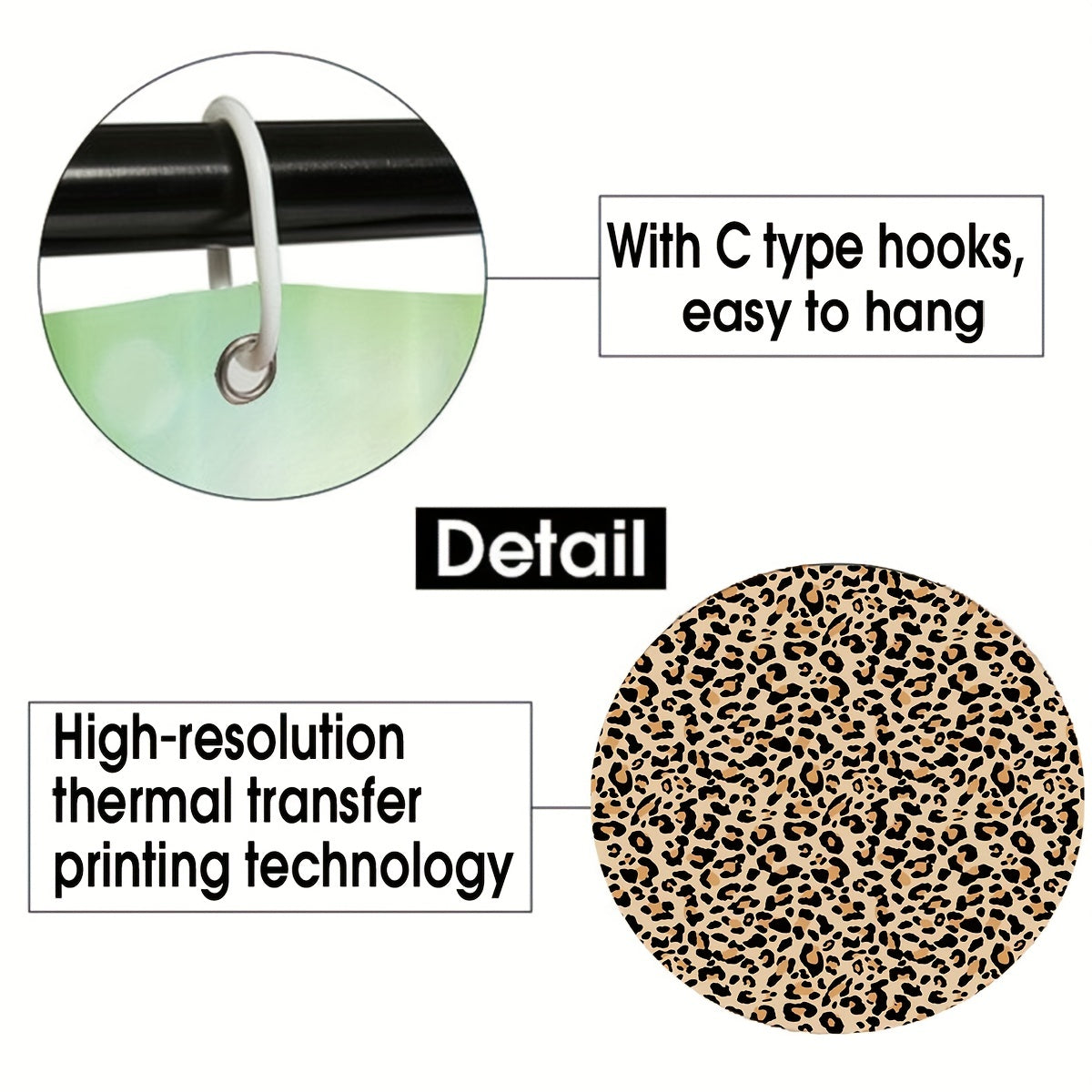 Leopard Print Shower Curtain Bathroom Decor Set