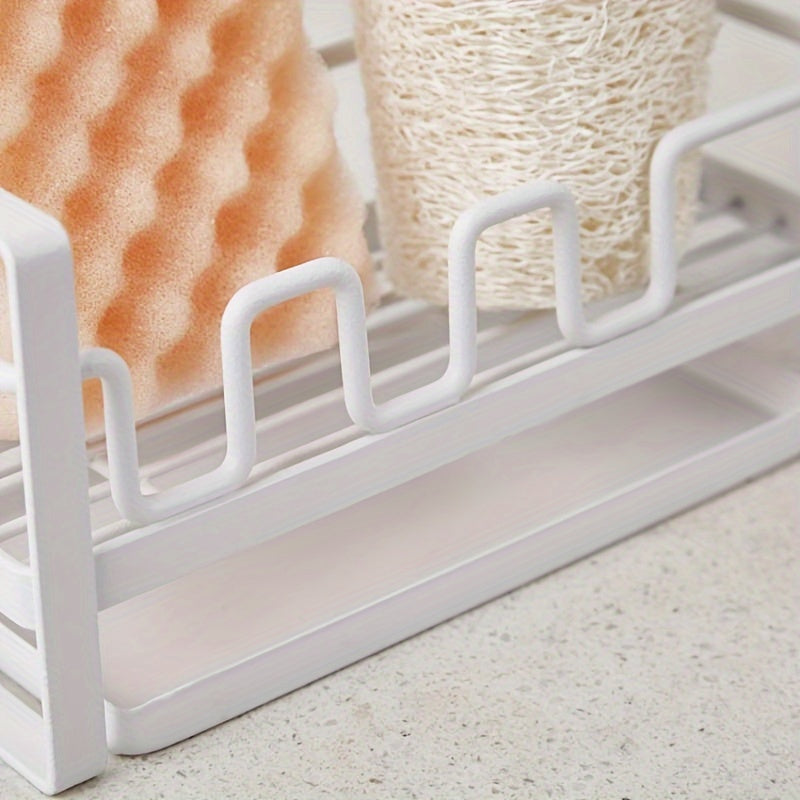 Sink Storage Rack for Sponge and Rag in Kitchen