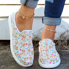 Women's Rabbit & Egg Pattern Mules Sneakers Slip-on Casual Slippers