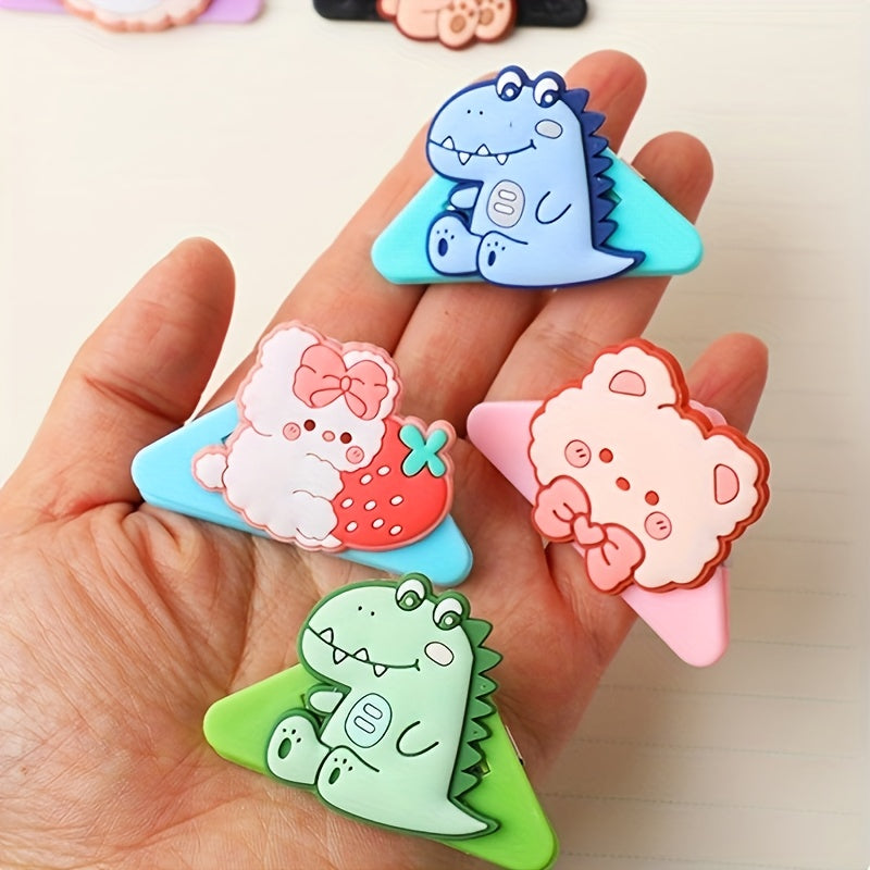 1pc Cartoon Triangle Clip Test Paper Storage Documents Corner Clip Stationery