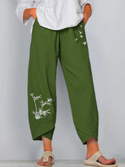 High Waist Harem Pants Women's Casual Solid Color Elastic Long Trousers