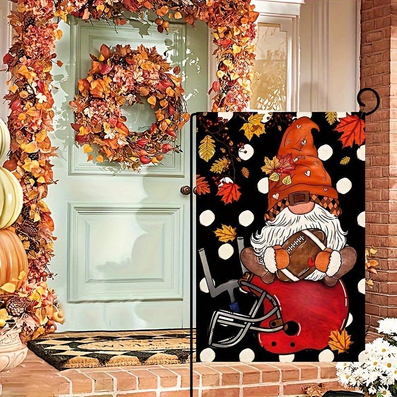 Fall Football Gnome Garden Flag Thanksgiving Sports Game Yard Flag