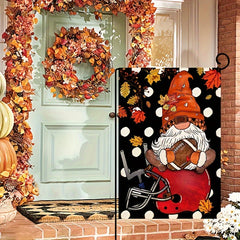 Fall Football Gnome Garden Flag Thanksgiving Sports Game Yard Flag