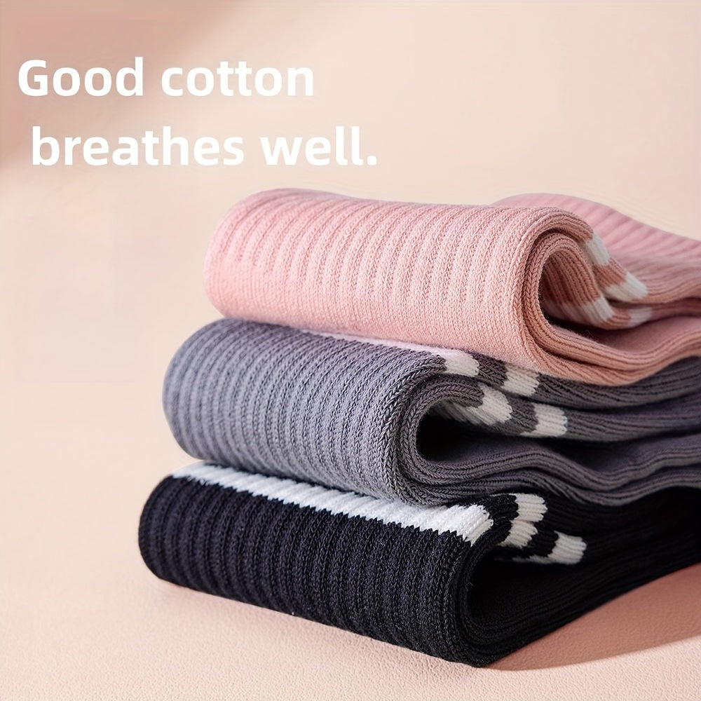Non-Slip Silicone Bottom Yoga Socks Striped Crew Socks