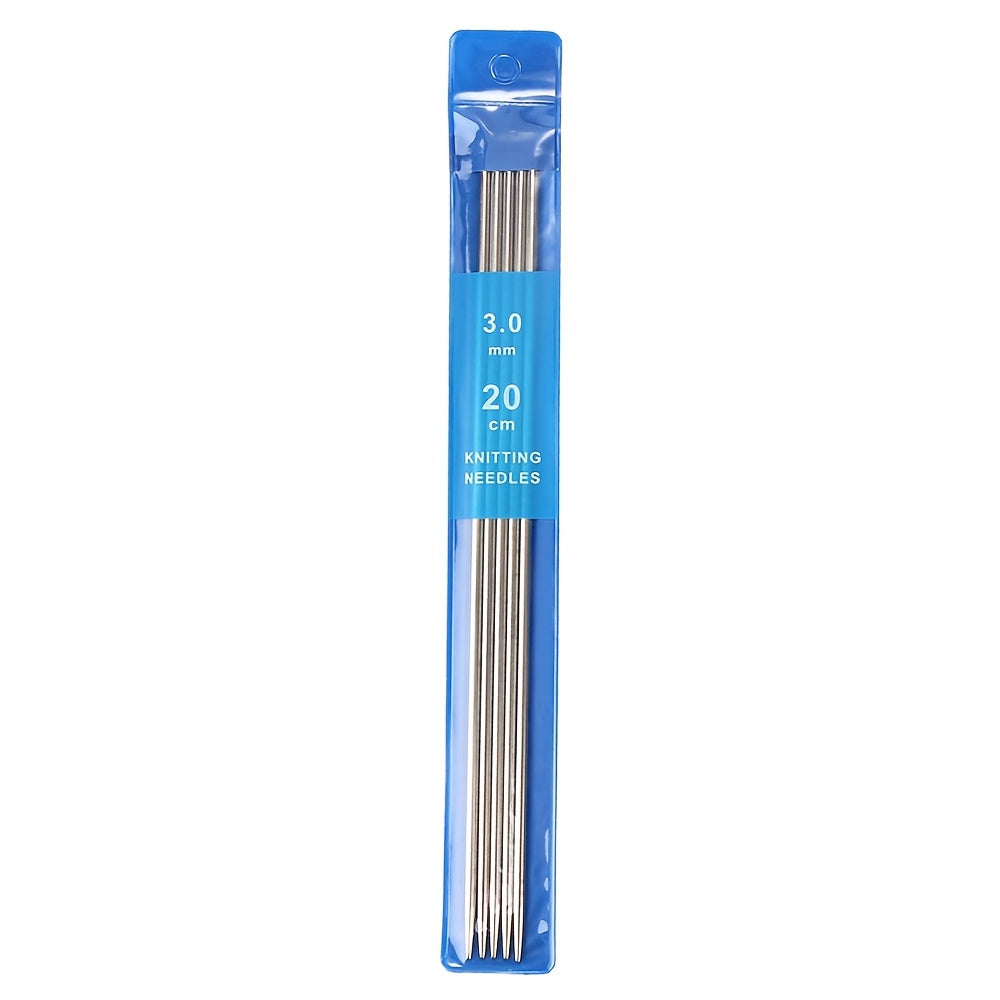 5pc Stainless Steel Needles Kit 2.0-4.0mm Double Ended Beginner Knit
