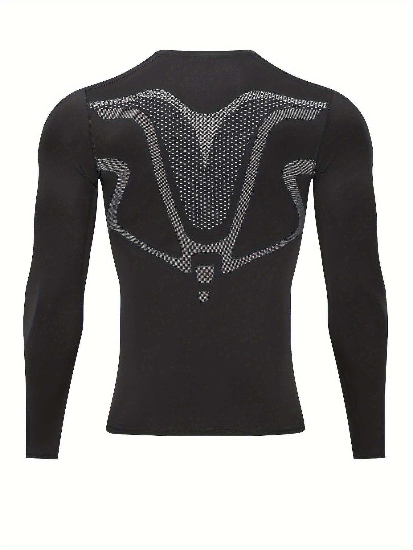 Men's Geometric Compression Shirt for Outdoor Fitness