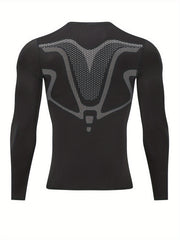 Men's Geometric Compression Shirt for Outdoor Fitness