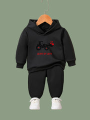 2pcs Heart Graphic Hoodies Pants Set Spring Fall Outfits