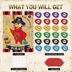 Pirate Parrot Poster Sticker Game for Birthday Party