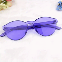 Unisex Rimless Transparent Sunglasses Colorful Lens