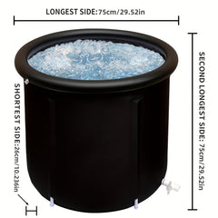 Portable Ice Bath Tub Hot/Cold Water Bucket w/ Double Drainage