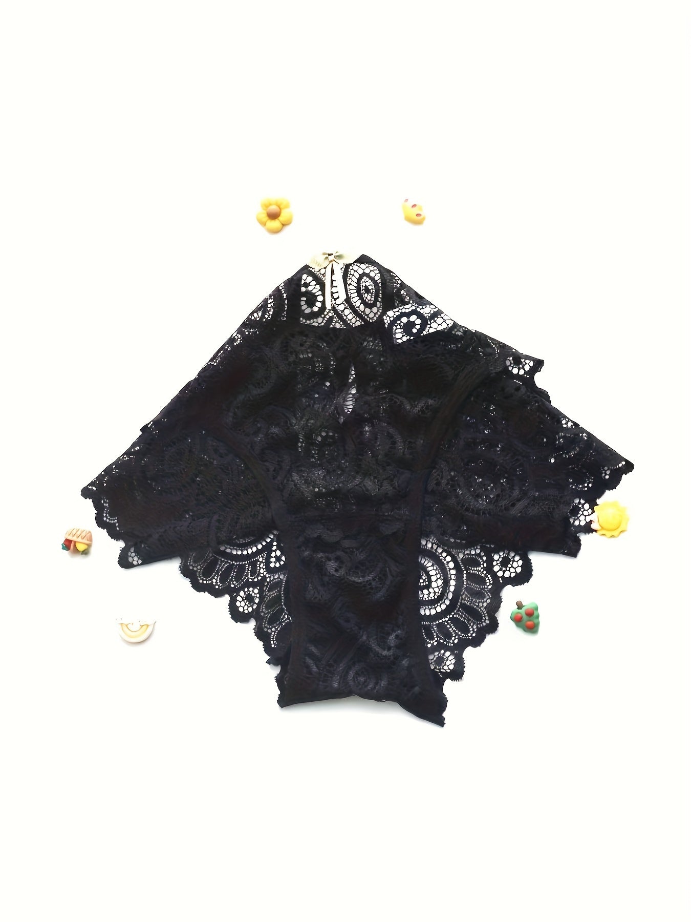 Floral Lace Hipster Panties Breathable Mid Waist Bikini Panties