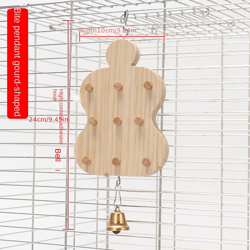 Wooden Bird Training Toy Building Block Puzzle Toy Parrot Gnawing Grinding Toy