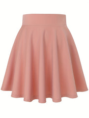 Casual High Waist Skater Skirt for Women